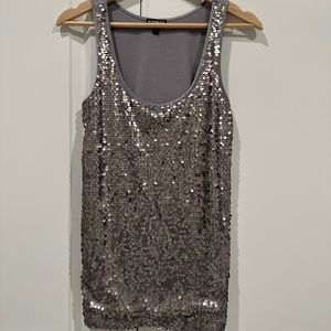 Sexy sequin grey top